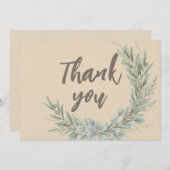 Weihnachten Rustikale Grünanlage Wreath Baby Dusch Dankeskarte (Vorne/Hinten)