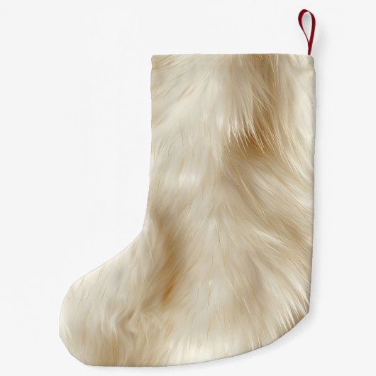 Weihnachten Rustikale grüne Gold Bow Imitate Tierf Kleiner Weihnachtsstrumpf (Rückseite)