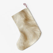 Weihnachten Rustikale grüne Gold Bow Imitate Tierf Kleiner Weihnachtsstrumpf (Rückseite (Hängend))