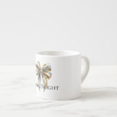 Weihnachten Rustikale grüne Goldbucht Personalisie Espressotasse (Vorderseite Rechts)