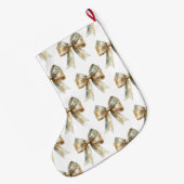 Weihnachten Rustikale grüne Goldbucht Personalisie Großer Weihnachtsstrumpf (Rückseite (Hängend))