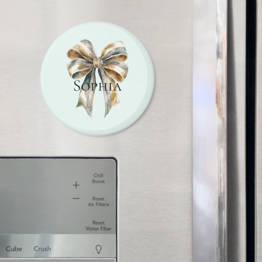 Weihnachten Rustikale grüne Goldbucht Personalisie Magnet (In Situ (Kühlschrank))