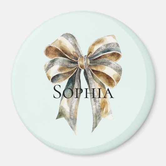 Weihnachten Rustikale grüne Goldbucht Personalisie Magnet (Vorne)