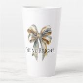 Weihnachten Rustikale grüne Goldbucht Personalisie Milchtasse (Vorderseite)