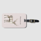 Weihnachten Rustikale Hirsche Rosa Personalisiert Gepäckanhänger (Vorderseite (Horizontal))