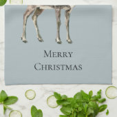 Weihnachten Rustikale Hirschpine grün Geschirrtuch (Gefaltet)