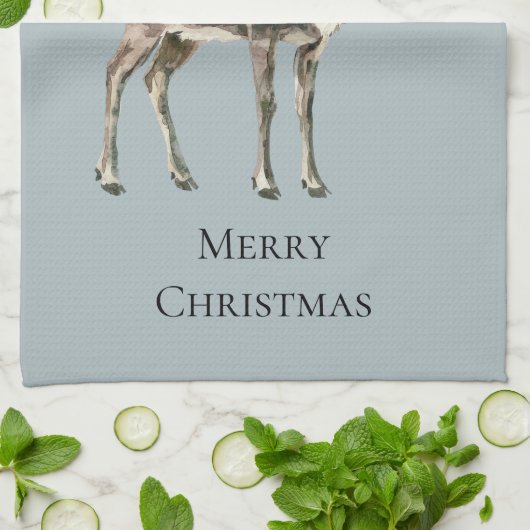 Weihnachten Rustikale Hirschpine grün Geschirrtuch (Gefaltet)