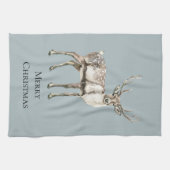 Weihnachten Rustikale Hirschpine grün Geschirrtuch (Horizontal)