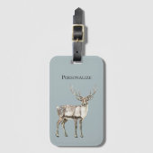 Weihnachten Rustikale Hirschpine Grün Personalisie Gepäckanhänger (Vorderseite Vertikal)