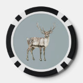 Weihnachten Rustikale Hirschpine Grün Personalisie Pokerchips (Rückseite)