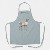 Weihnachten Rustikale Hirschpine Grün Personalisie Schürze (Vorderseite)