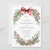 Weihnachten Rustikale Hochzeit Einladung (Vorderseite)