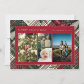 Weihnachten Rustikale Karierte Familie 4 FotoColla (Vorderseite)