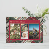 Weihnachten Rustikale Karierte Familie 4 FotoColla (Stehend Vorderseite)