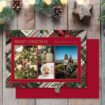 Weihnachten Rustikale Karierte Familie 4 FotoColla<br><div class="desc">Dieses Design bietet Weihnachts- und Feiertagsthema mit modernen und festlichen Karierten,  Weihnachtsbäumen,  Jingle Bells und Traditional Green and Red Colors.</div>