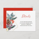 Weihnachten rustikale Kiefernzapfen Hochzeitsgast  Begleitkarte (Vorne/Hinten)