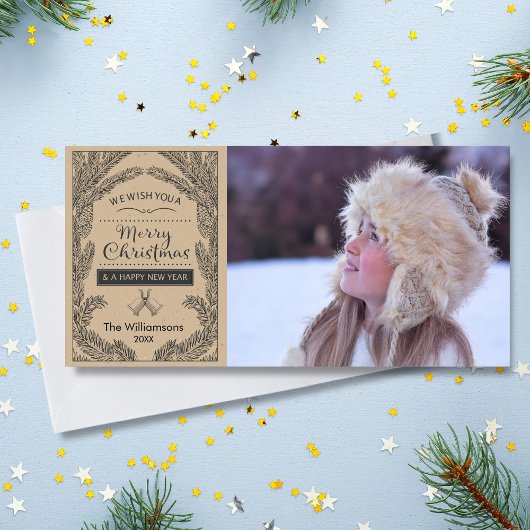 Weihnachten Rustikale Kieferzweig Foto