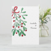 Weihnachten Rustikale Mistletoe Wasserfarbe Handge Ankündigung (Stehend Vorderseite)