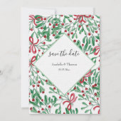 Weihnachten Rustikale Mistletoe Wasserfarbe Handge Ankündigung (Rückseite)