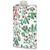 Weihnachten Rustikale Mistletoe Wasserfarbe Handge Flachmann (Links)