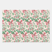Weihnachten Rustikale Mistletoe Wasserfarbe Handge Geschenkpapier Set (Vorderseite 2)