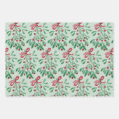 Weihnachten Rustikale Mistletoe Wasserfarbe Handge Geschenkpapier Set (Vorderseite 2)
