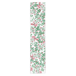 Weihnachten Rustikale Mistletoe Wasserfarbe Handge Kurzer Tischläufer