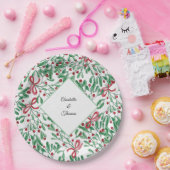 Weihnachten Rustikale Mistletoe Wasserfarbe Handge Pappteller (Party)