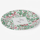 Weihnachten Rustikale Mistletoe Wasserfarbe Handge Pappteller (Schrägansicht)