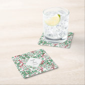 Weihnachten Rustikale Mistletoe Wasserfarbe Handge Rechteckiger Pappuntersetzer (Vor Ort)