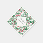 Weihnachten Rustikale Mistletoe Wasserfarbe Handge Serviette (Ecke)