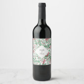 Weihnachten Rustikale Mistletoe Wasserfarbe Handge Weinetikett (Vorderseite)