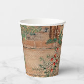 Weihnachten Rustikale Nadelholz Pappbecher (Rückseite)