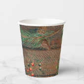 Weihnachten Rustikale Nadelholz Pappbecher (Vorderseite)