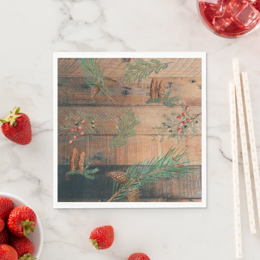Weihnachten Rustikale Nadelholz Serviette (Beispiel)