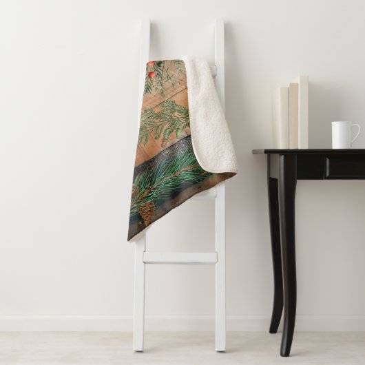 Weihnachten Rustikale Nadelholz Sherpadecke (Beispiel)