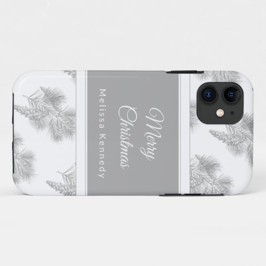 Weihnachten rustikale Pinecone-Muster nach Maß Case-Mate iPhone Hülle (Rückseite (Horizontal))