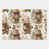 Weihnachten Rustikale Teddy Bears Geschenkpapier Set (Vorderseite)