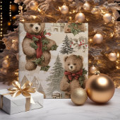 Weihnachten Rustikale Teddy Bears Geschenkpapier Set