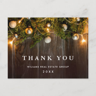 Weihnachten Rustikale Unternehmen Vielen Dank für  Postkarte