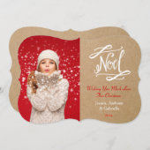 Weihnachten Rustikale Vintage Ferienfotokarte (Vorne/Hinten)