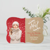 Weihnachten Rustikale Vintage Ferienfotokarte (Stehend Vorderseite)