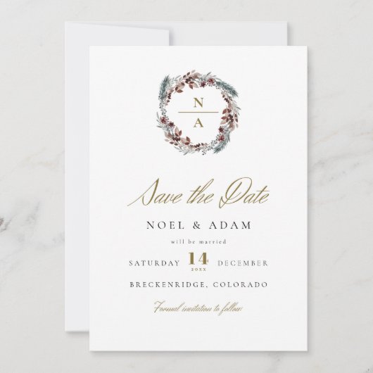 WEIHNACHTEN Rustikale Weihnachtsferien Save the Da Einladung (Vorderseite)