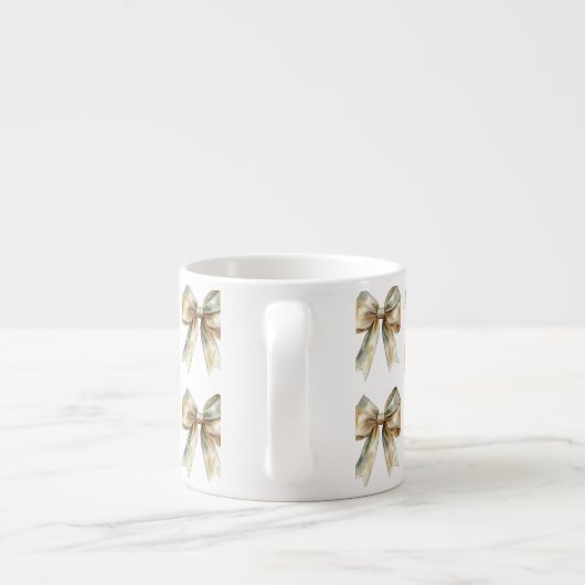 Weihnachten Rustikale weiße grüne Goldene Bogen Espressotasse (Rückseite)