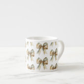 Weihnachten Rustikale weiße grüne Goldene Bogen Espressotasse (Vorderseite Rechts)