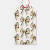 Weihnachten Rustikale weiße grüne Goldene Bogen Geschenkanhänger (Rückseite)