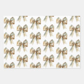Weihnachten Rustikale weiße grüne Goldene Bogen Geschenkpapier Set (Vorderseite)