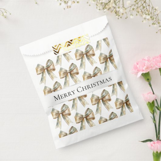 Weihnachten Rustikale weiße grüne Goldene Bogen Geschenktütchen (Versiegelt)