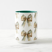 Weihnachten Rustikale weiße grüne Goldene Bogen Tasse (Zentrum)