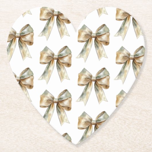 Weihnachten Rustikale weiße grüne Goldene Bogen Untersetzer (Vorderseite)